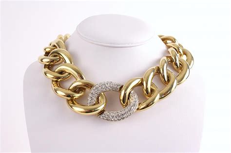 givenchy double strand gold tone necklace square rhinestones|givenchy rhinestone jewelry.